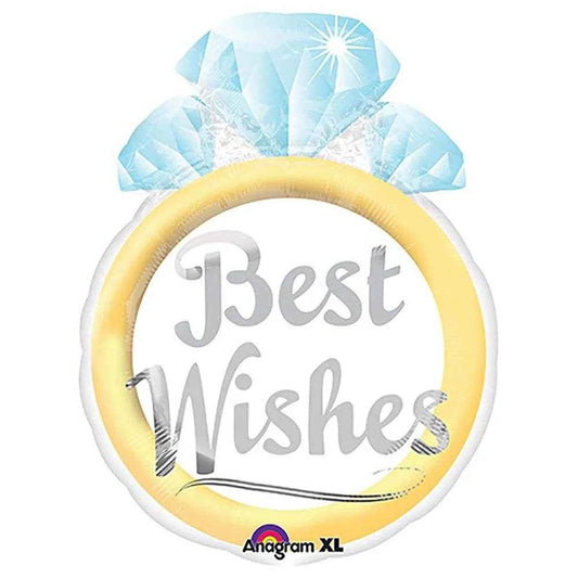 Diamond Ring Best Wishes Shaped Foil Balloon