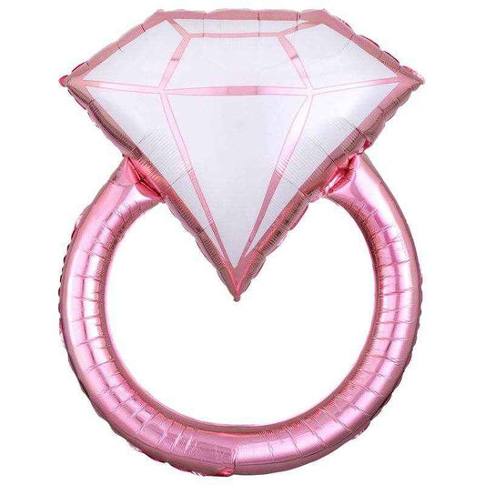 Diamond Ring Pink Shaped Foil Balloon