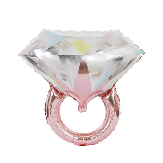 Diamond Ring Rose Gold Pink Shaped Foil Balloon