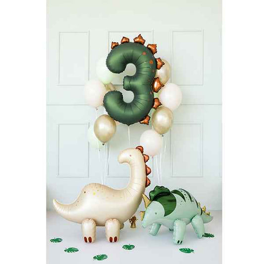 Dinosaur Number 3 Foil Balloon