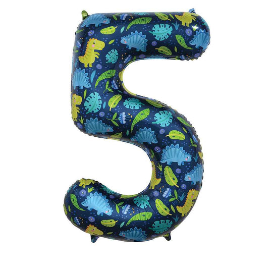 Dinosaur Number 5 Foil Balloon