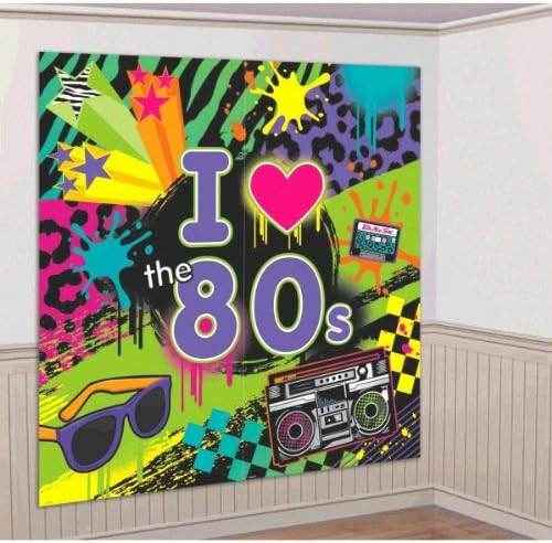 Disco 80's Party Scene Setters Wall Decorating Kit