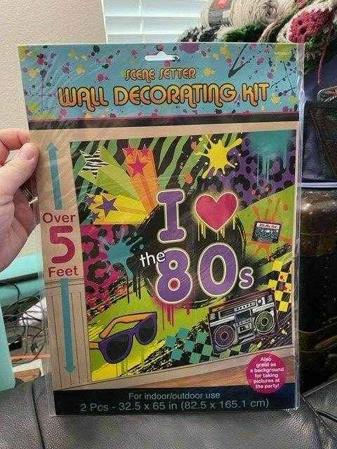 Disco 80's Party Scene Setters Wall Decorating Kit