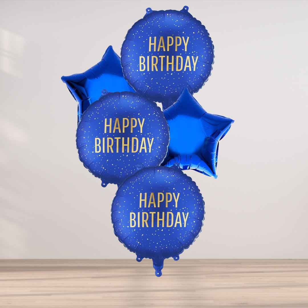 Elevate Your Celebration with Our Blue and Gold Birthday Balloon