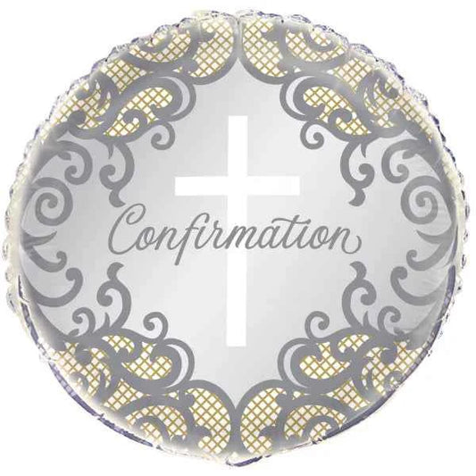 Fancy Gold Cross Confirmation Foil Balloon