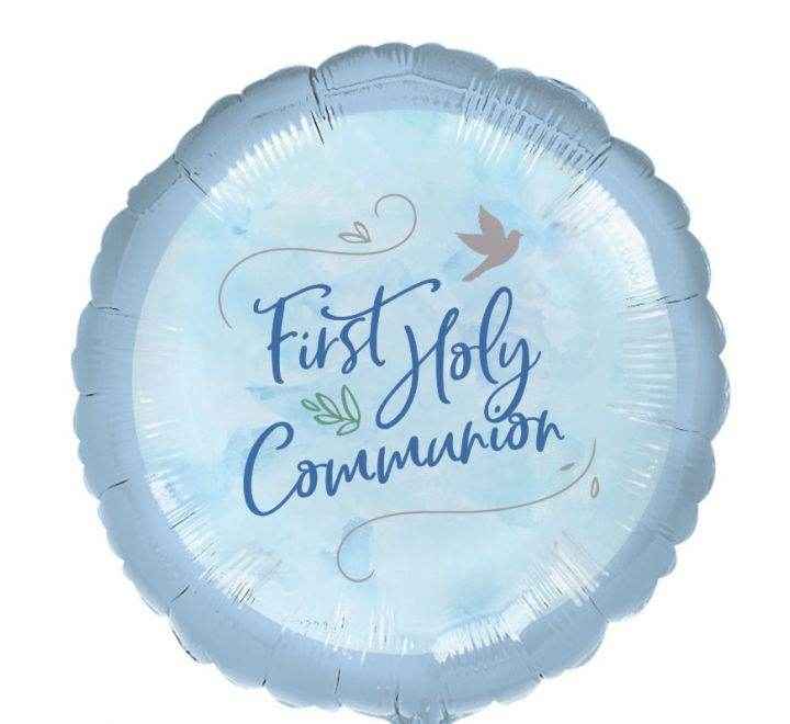 First Holy Communion Blue Foil Balloon