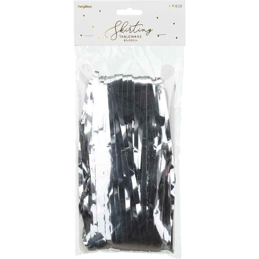 Fringe Table Skirt Silver