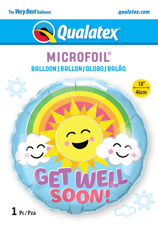 Get Well Soon Sunshine & Rainbow Foil Balloon