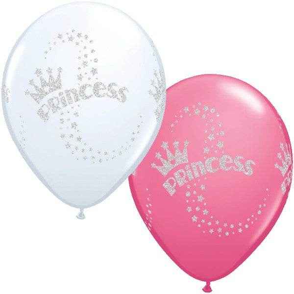 Glitter Princess Latex Balloons 25 Pack