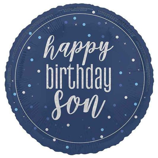 Glitz Happy Birthday Son Foil Balloon