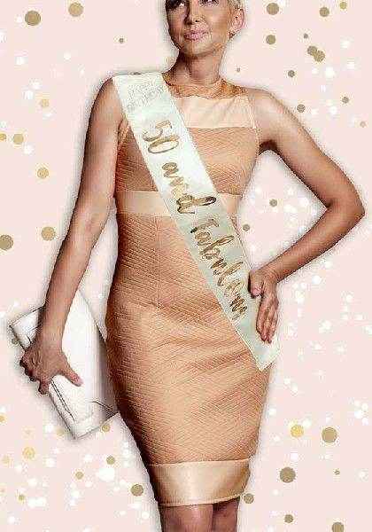 Gold Rose Gold 50 & Fabulous Sash