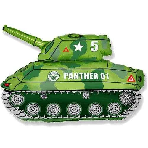 Green Tank Shaped Foil Balloon