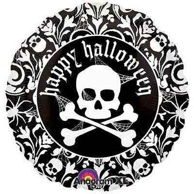 Halloween Spooky Skull Cross Bones Foil Balloon