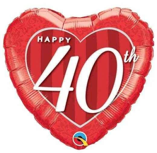Happy 40th Anniversary Damask Foil Balloon