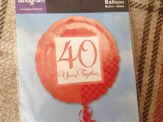 Happy 40th Anniversary Foil Balloon