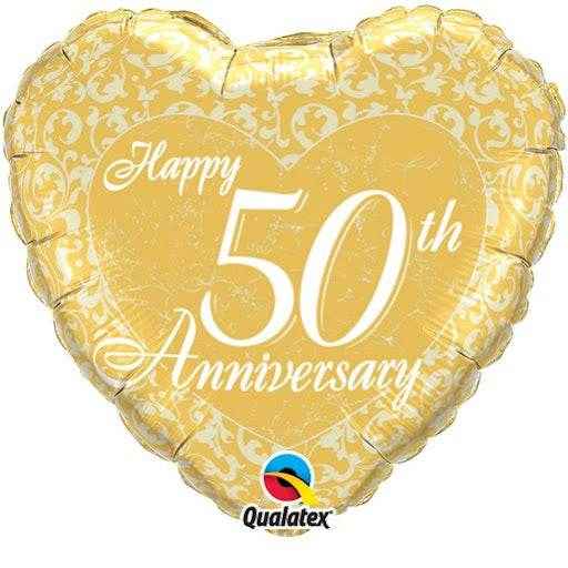 Happy 50th Anniversary Damask Foil Balloon