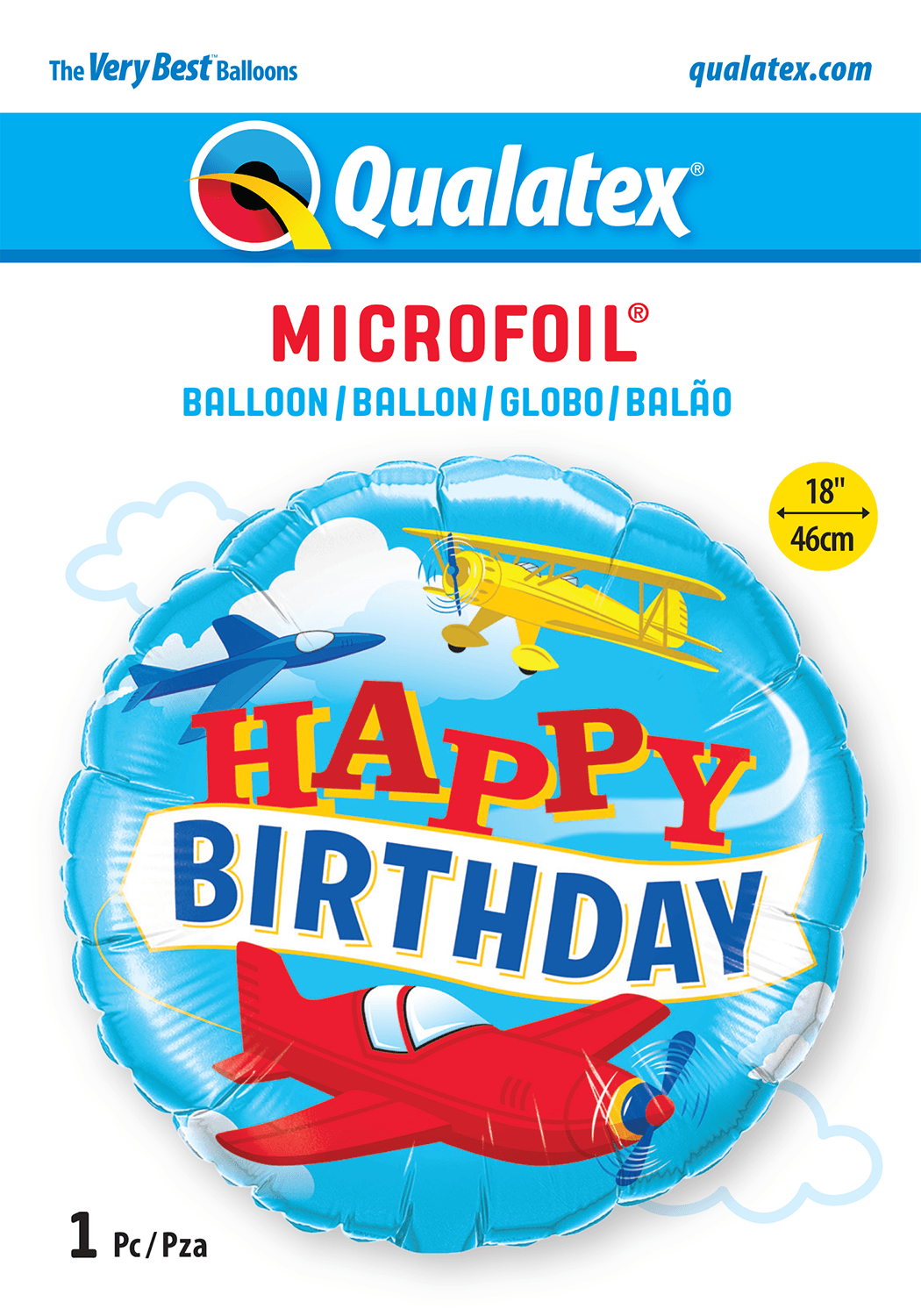 Happy Birthday Airplanes Foil Balloon