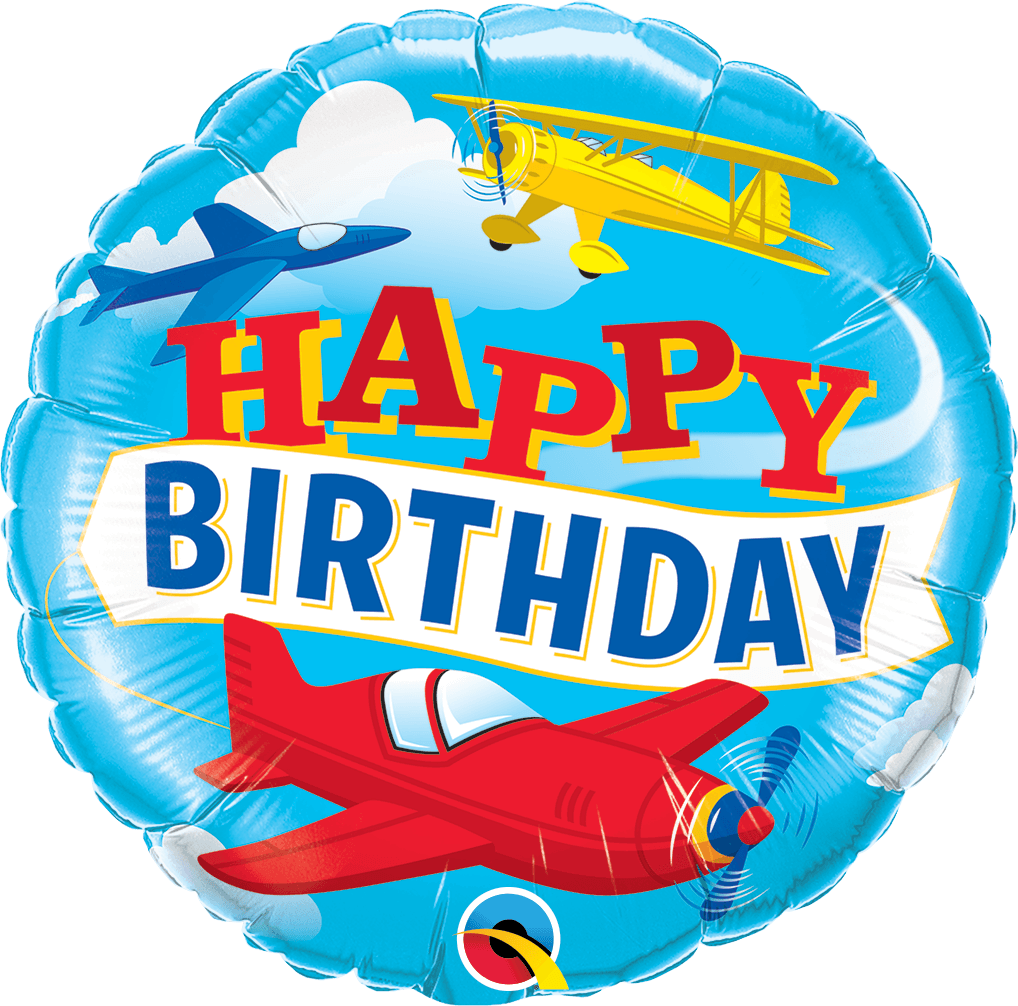 Happy Birthday Airplanes Foil Balloon