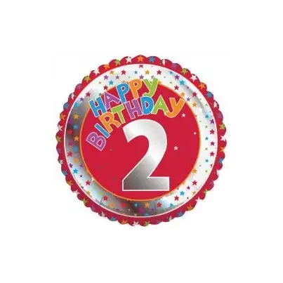 Happy Birthday Foil Balloon Age 2 Foil Balloon