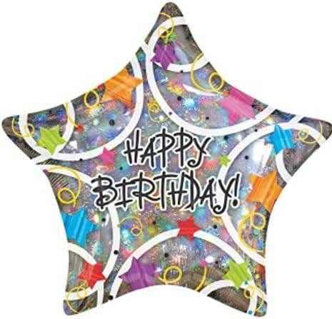 Happy Birthday Stars Foil Balloon