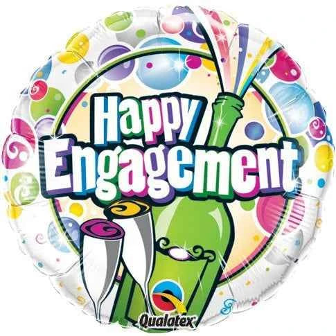 Happy Engagement Rainbow Champagne Foil Balloon