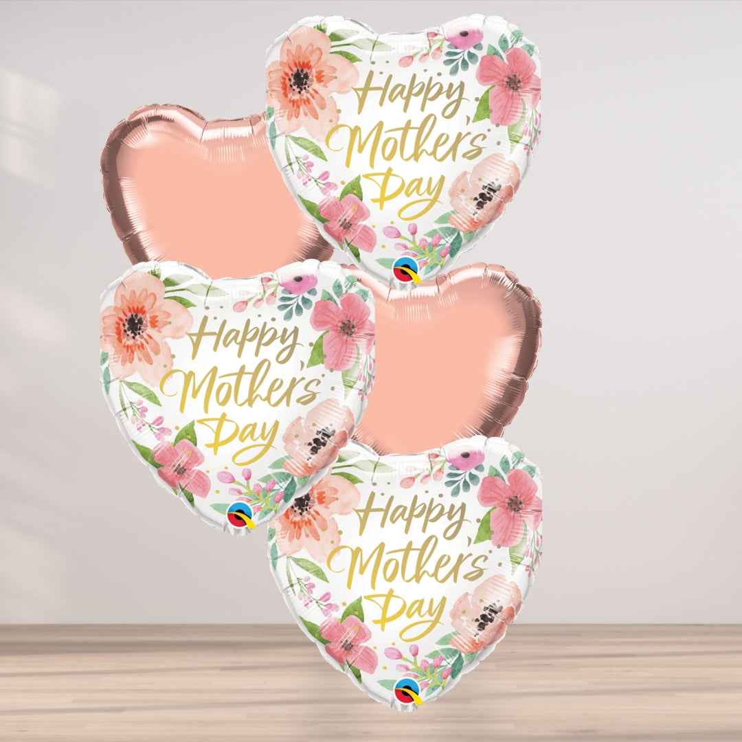 Happy Mothers Day Floral 5 Balloon Cluster