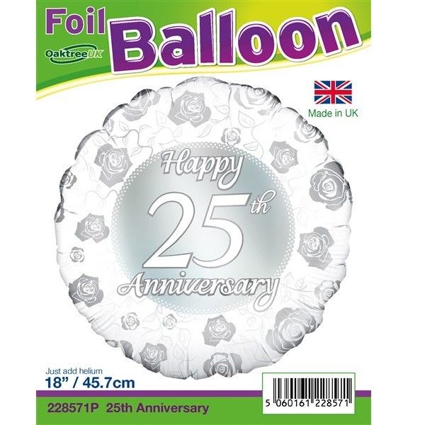 Happy 25th Anniversary Foil Balloon