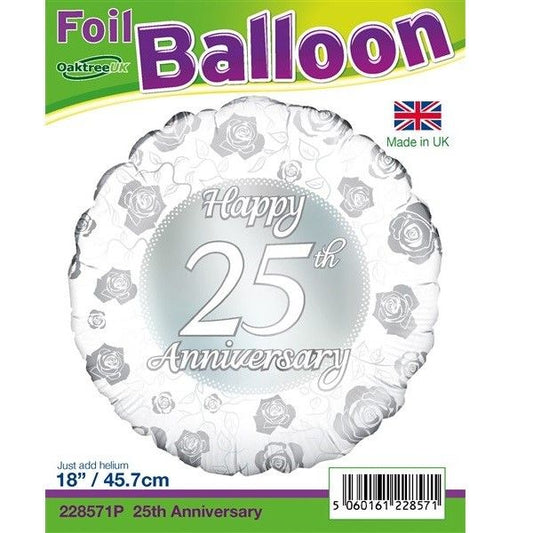 Happy 25th Anniversary Foil Balloon