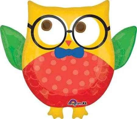 Hip Hooray Owl Super Shape Foil Balloon