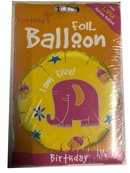 I Am 5 Elephant 5th Birthday Balloon1