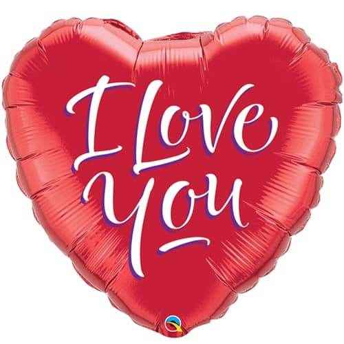 I Love You Script Foil Balloon