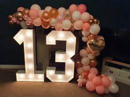Light up 4 ft wooden numbers to hire - Eternity Party Express