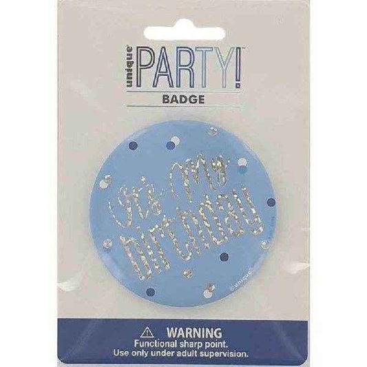 It's My Birthday Blue Sparkling Badge