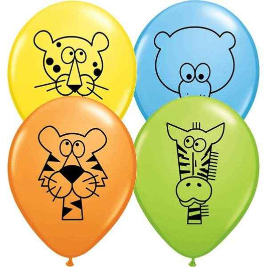 Jungle Animal Latex Balloons 25 Pack