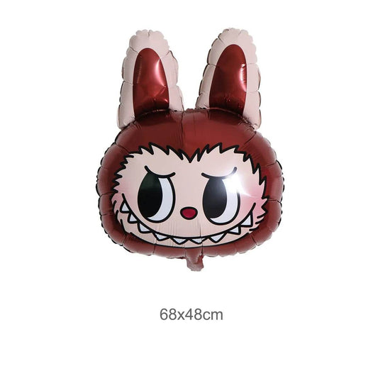 Labubu Head Brown Foil Balloon
