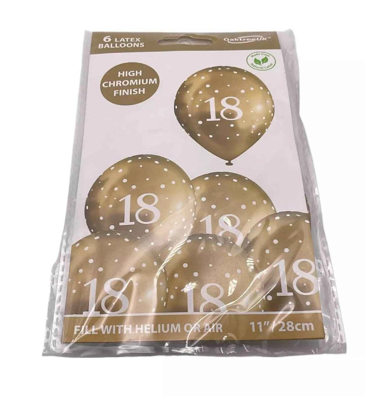Latex Balloons Dots Metallic Gold Age 18th