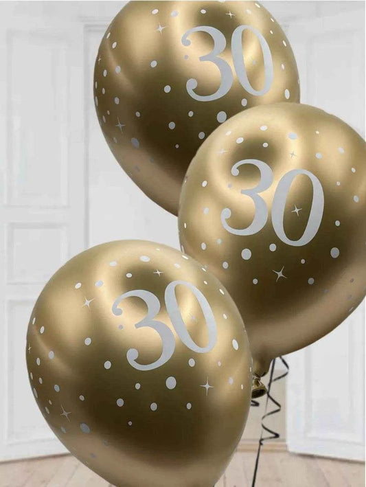Latex Balloons Dots Metallic Gold Age 30th