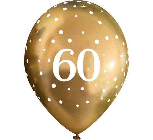 Latex Balloons Dots Metallic Gold Age 60th