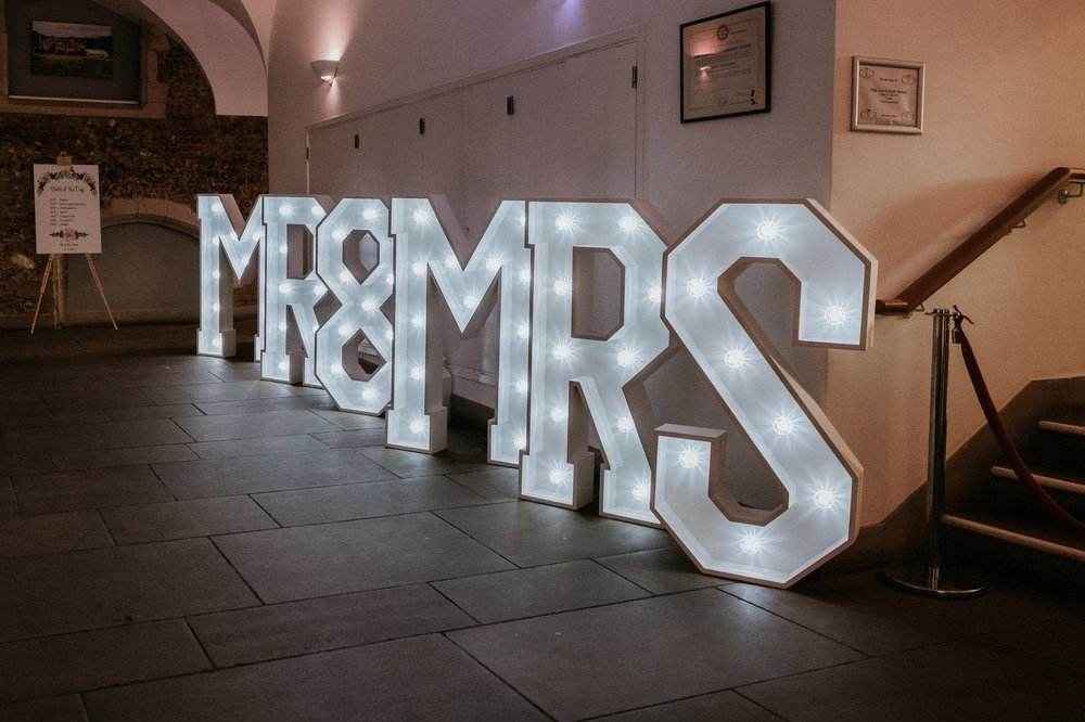 Light up 4 ft wooden letters to hire