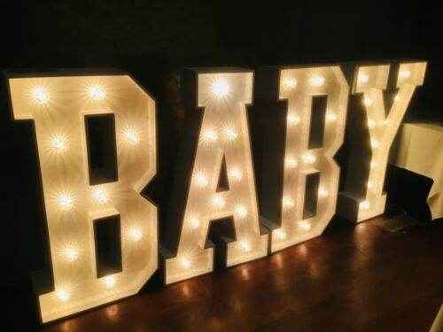 Light up 4 ft wooden letters to hire