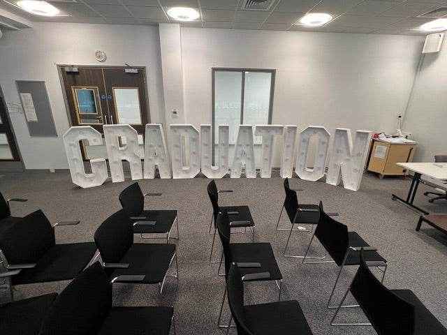 Light up 4 ft wooden letters to hire