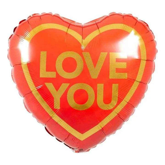 Love You Golden Heart Foil Balloon