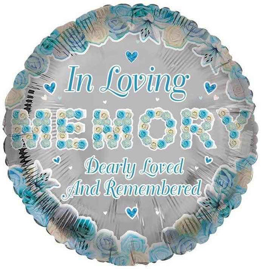 Loving Memory Blue Remembrance Foil Balloon