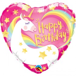 Unicorn Birthday Heart Foil Balloon