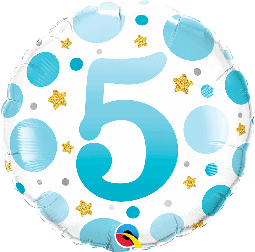 Make Memories with Our 5th Birthday Blue Dots Foil Balloon – A Must-Have Celebration Decor!