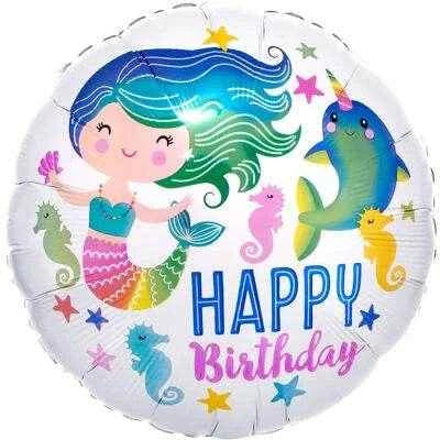 Mermaid And Narwhal Foil Balloon