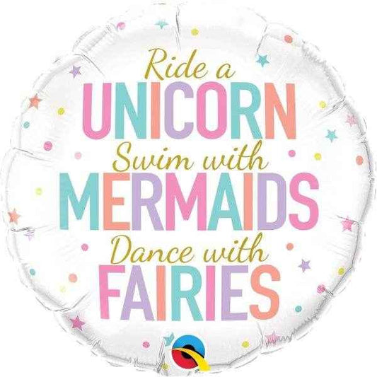 Mermaids Unicorn & Fairies Foil Balloon