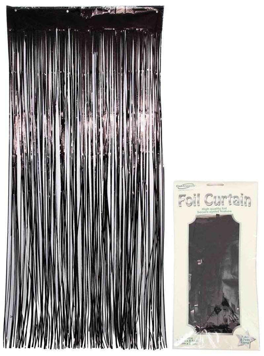 Metallic Black Foil Door Curtain
