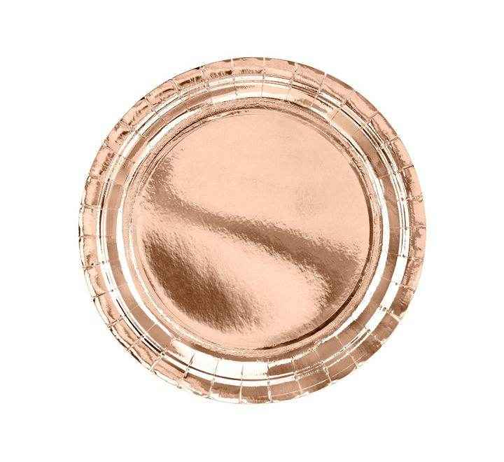 Metallic Rose Gold Plates 18cm