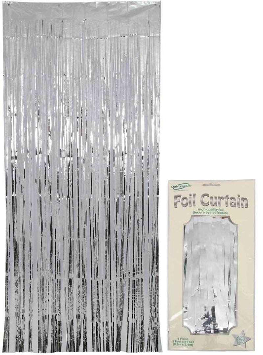 Metallic Silver Foil Door Curtain - Elevate Your Party Decor